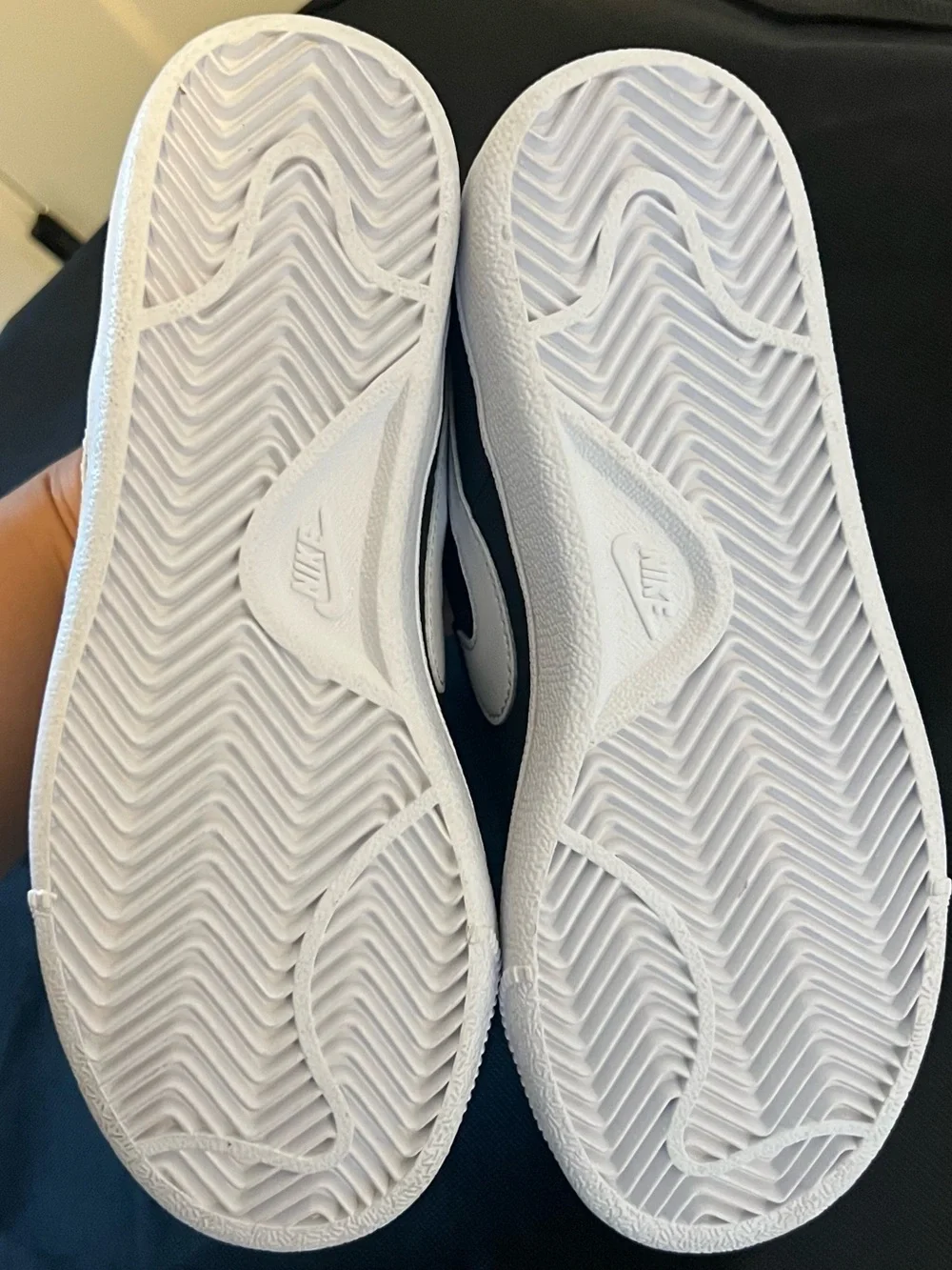 Nike Kids Black Sneakers with White Swoosh and Velcro Straps
